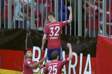 Kimmich celebrating with the fans