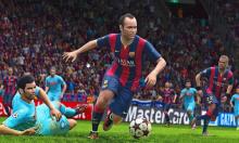 Andres Iniesta moving with ball and cutting a defender
