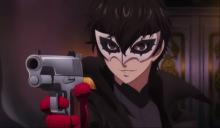 Joker trains his weapon on the enemy, prepared to fire at a moment's notice.