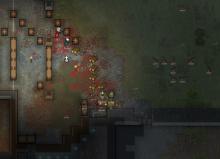 My pawns fighting to the last man against overwhelming mechanoids.