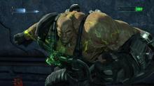 Batman fighting a scarier Bane in the second Bane fight in Arkham Origins