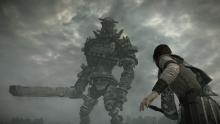 Wanderer fighting 3rd colossus: Shadow of the Colossus