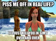 Killing sims rather than people.