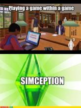 Playing a game in sims 3.