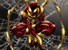 Spider-Man wearing the Iron Spider suit 