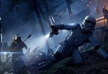 Stormtroopers run for their lives as they are hunted down by Ewoks