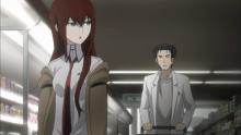Kurisu and Okabe probably annoying each other, just like in the phone call scene.