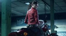 Claire Redfield sits on her motorcycle as she takes a break from fighting zombies.