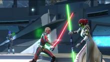 An Imperial PVP player deals burst damage to a Republic Jedi player.