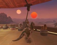 At the Tatooine Homestead Stronghold, you can almost hear Binary Sunset.