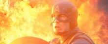 Chris Evans plays Cap in the MCU's Captain America: The First Avenger as he takes on Hydra's flamethrowers