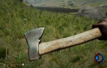 The Rusty Axe is the best for blocking in The Forest.