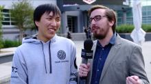 Doublelift being interviewed by one of his best friends and former roomates, Travis