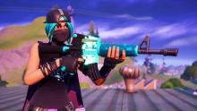 The Tilted Teknique wields her assault rifle, ready to mow down whoever she finds.