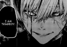 Ken Kaneki delivers blood-chilling words in this panel of Tokyo Ghoul
