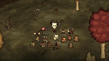 Pieces of armor scattered for display showing off Don't Starve Together's cosmetic expansions and customization options.