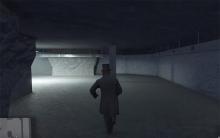 Exploring a bunker while wearing a tophat.
