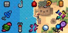 A variety of tackle used in Stardew Valley is displayed