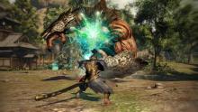 A screenshot showing Toukiden 2's Demon Hand in action.