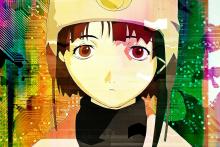 A photo of Lain with an interesting color pallet, which represents The Wired 