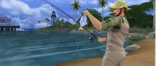 A sim catching a fish!