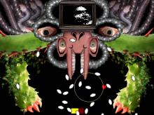In a surprising turn of events, Flowey steals the Human SOULS and becomes a beastly creature that completely defies the look of the game.