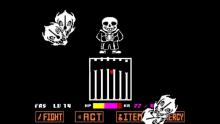 Sans prepares to blast you with his Gaster blasters in what's regarded as the most difficult battle of the game.