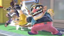 Wario attacks a kid with wings