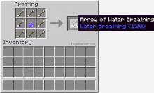 A visual guide for crafting arrows of water breathing.