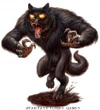 A terrifying, yet stunning image of a Werewolf in Talisman. Illustrated by Feliciacano!