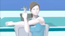 Wii Fit's character model is much more expressive now in Ultimate