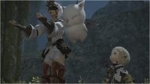 Two Scions discuss your innocence with a Moogle who defends you. Kupo!
