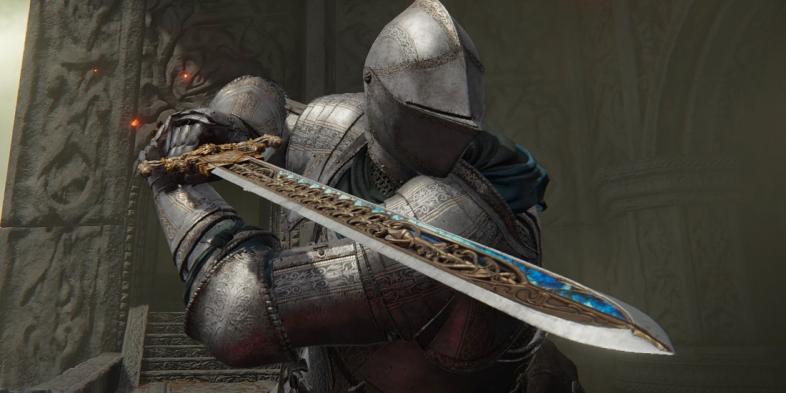 A player holding a sword
