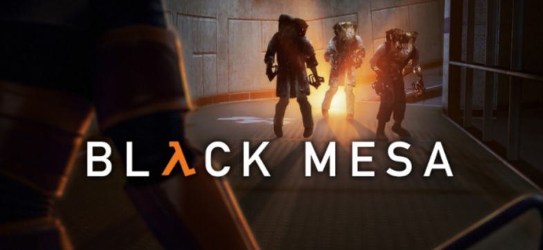 A banner for Black Mesa showing Gordon Freeman facing three Headcrab zombies