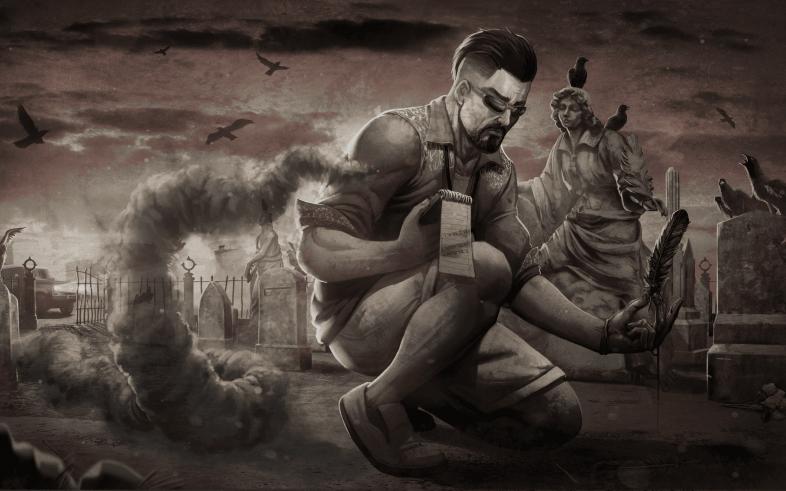 Dead by Daylight Portrait of a Murder featuring Jonah Vasquez's story, which ends with dark fog coming across him, realising it's too late.