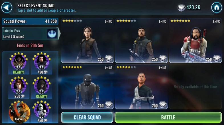 Star Wars, Galaxy of Heroes, Rogue One, Best Teams