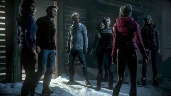 The main cast of Until Dawn before everything goes very, very bad. until dawn, horror games
