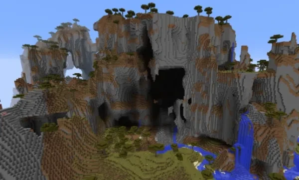 Minecraft Most Insane Seeds The view of an insanely big mountain