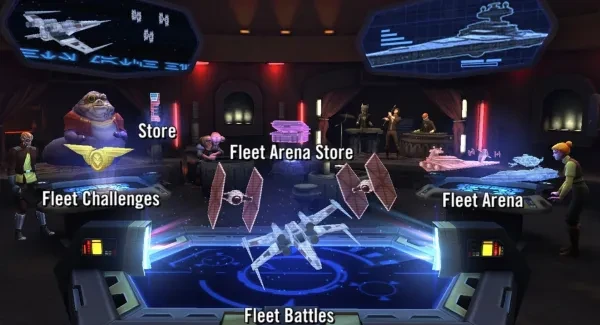 Fleet Arena Cantina galaxy of heroes, capital ships, darth vader, dark side ships