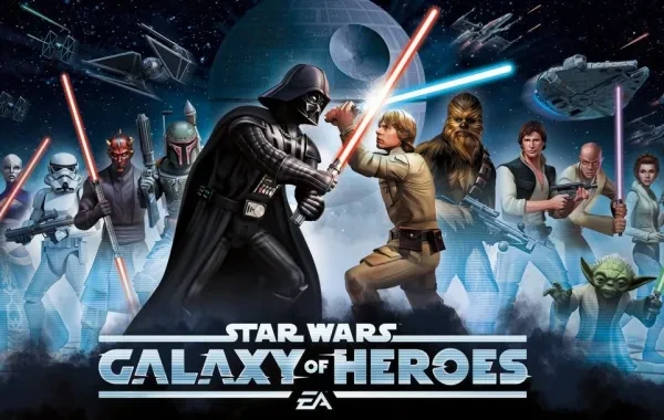 Darth Vader duels with his son Luke, (oops, spoilers) galaxy of heroes, top ways to level up, darth vader, luke
