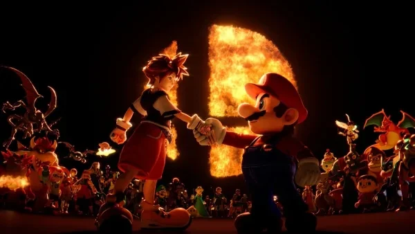 Oh hey, Sora! Sora and Mario finally meet and complete Super Smash Brothers