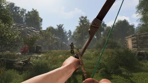 A naked with a bow having to fight a dude with the hazmat suit and a crossbow A naked with a bow having to fight a dude with the hazmat suit and a crossbow