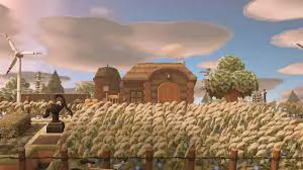 A field of fully-grown wheat. wheat, farming simulator, acnh