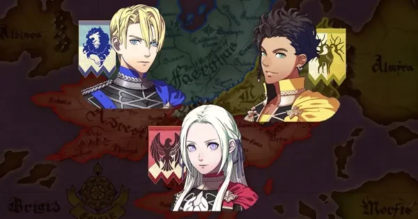 The three houses of Fire Emblem: Three Houses fe3h, fire emblem, blue lions, black eagles, golden deer