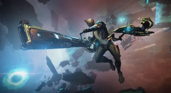 An Excalibur Riding an Odonata Prime Archwing Gear up and get ready for the final frontier.