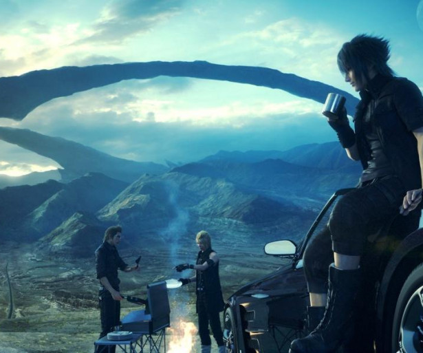 Final Fantasy 15 - Noctis and his friends set up camp