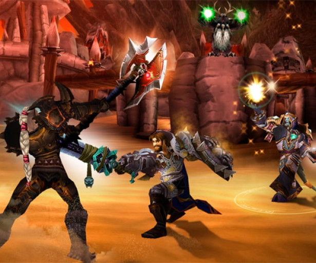 Players battle in the arena