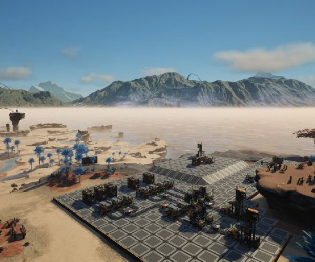 Overlooking a factory in the Rocky Desert