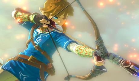 Link shooting an Ancient Arrow at something out of frame.