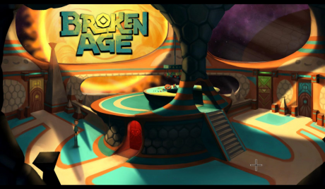 The Hub in Broken Age with a sweet logo.